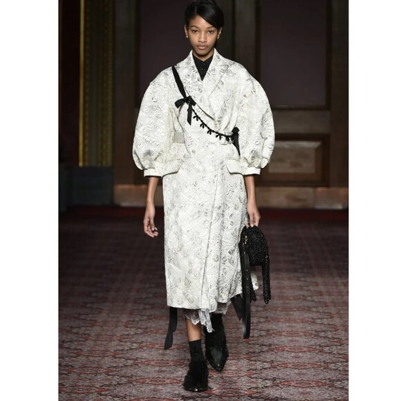 Simone Rocha Tinsel Faux Fur Leather Brogues / Size 38 / Jet Black Runway Chunky - Picture 3 of 11